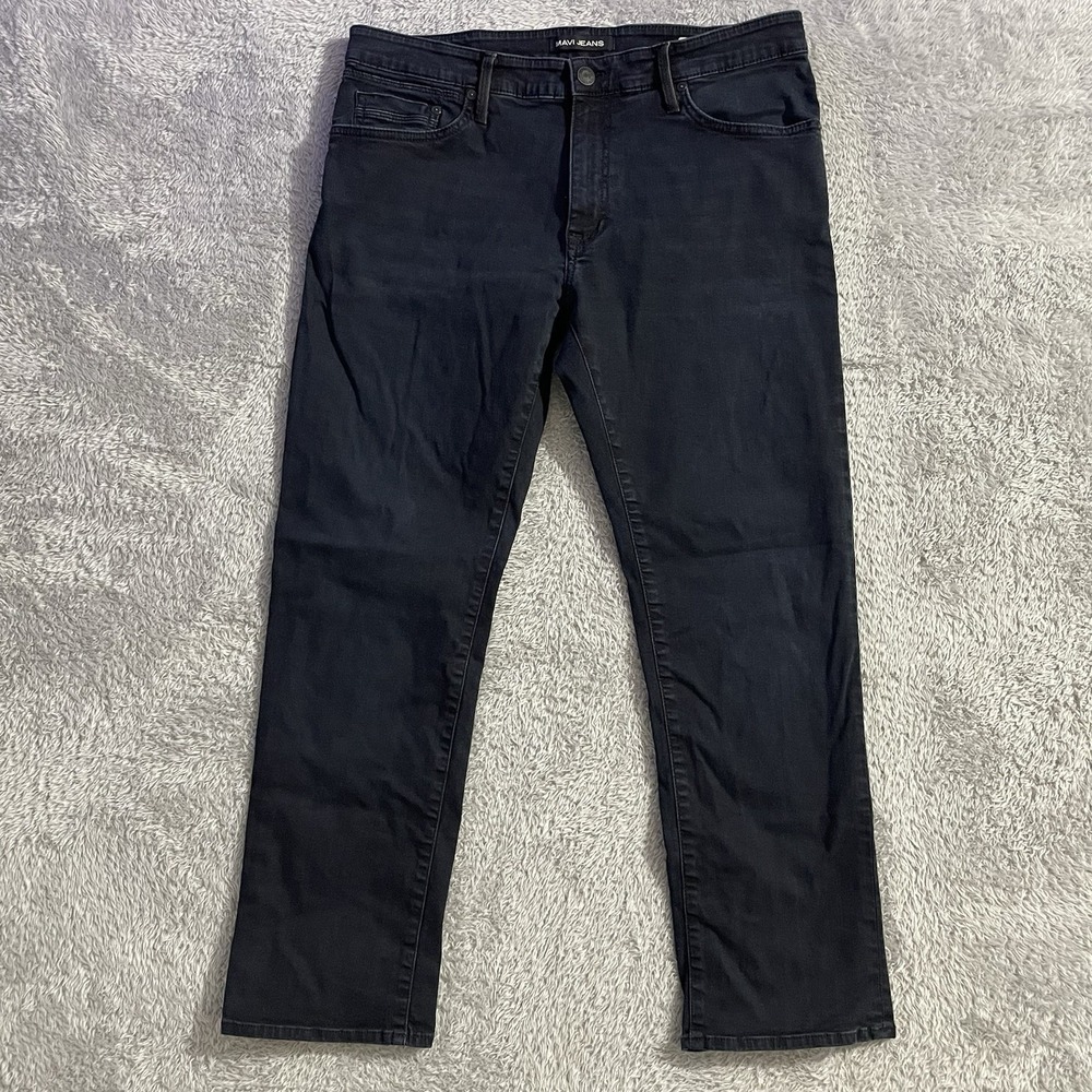 Mavi Jeans Mens Size 35x27.5 Zach Straight Leg Stretch Dark Wash Blue Denim